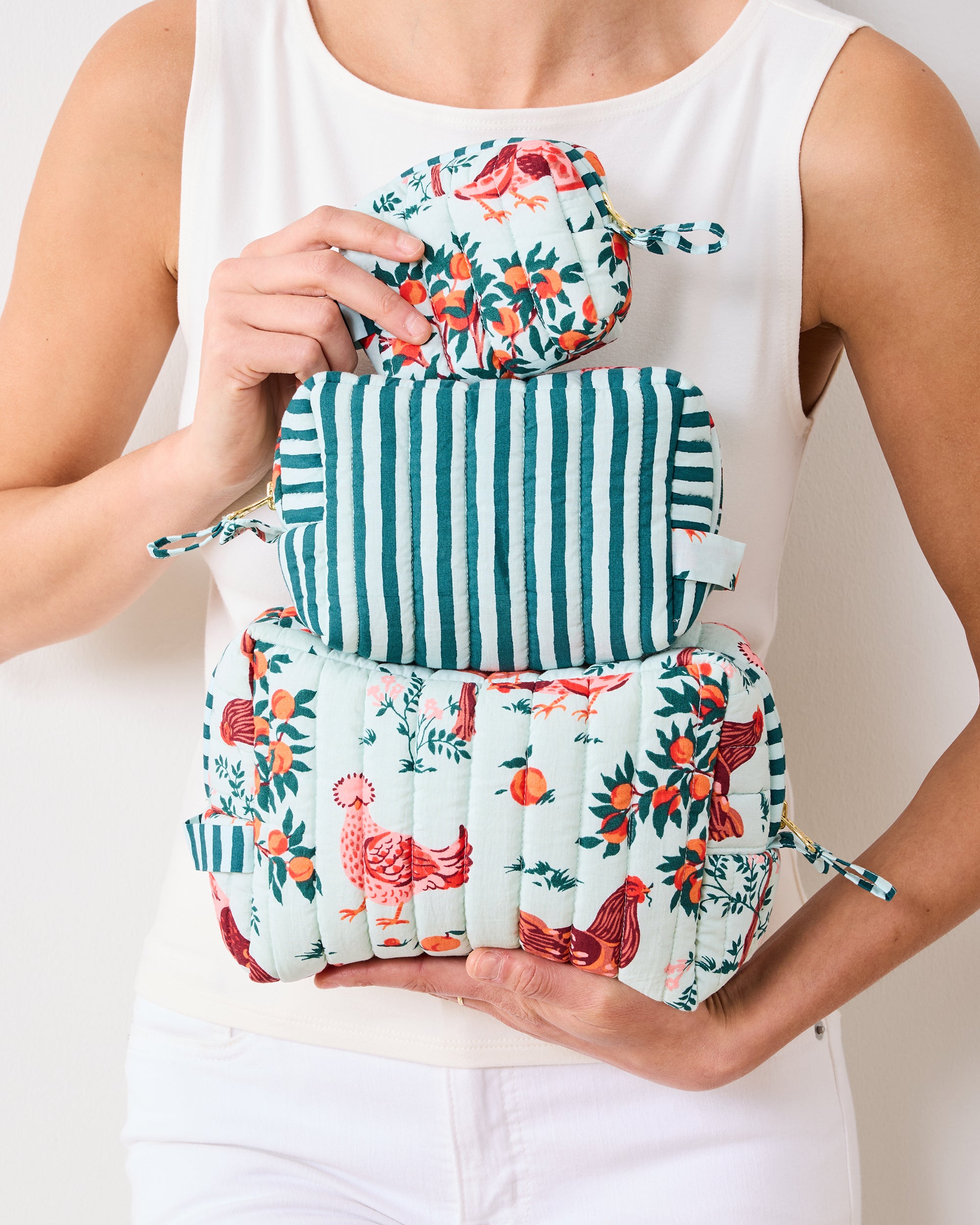 Hen House - Three's Best Pouch Set - Soft Blue