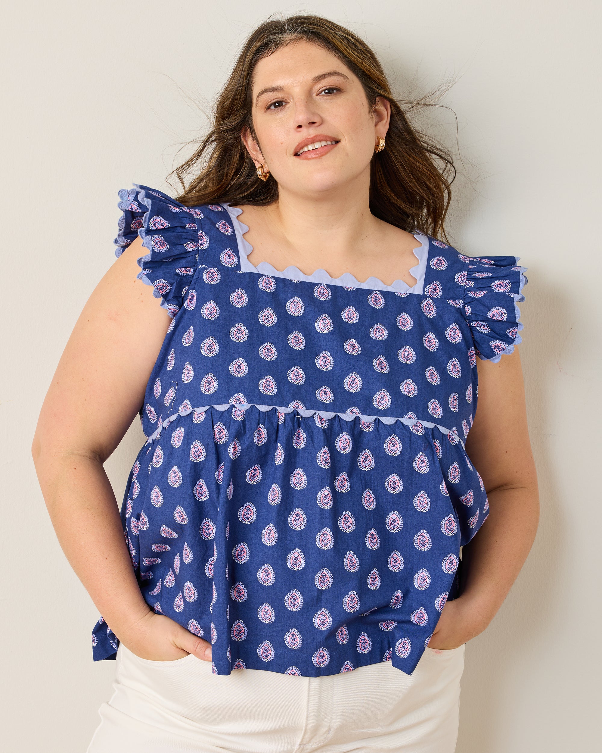 Glass Flower - Dunmore Blouse - Navy