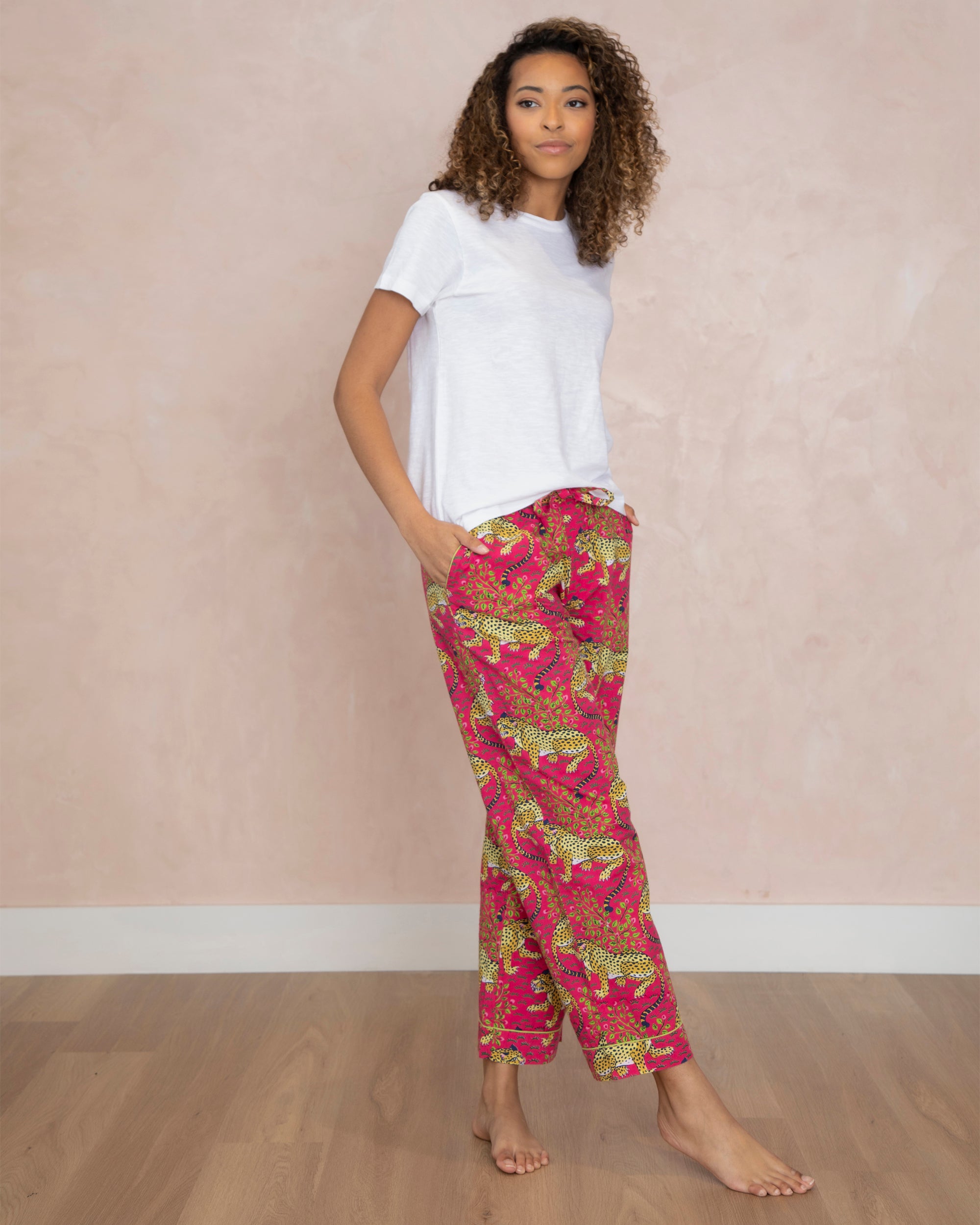 Bagheera - T-Shirt and PJ Pants Bundle - Hot Pink/Cloud