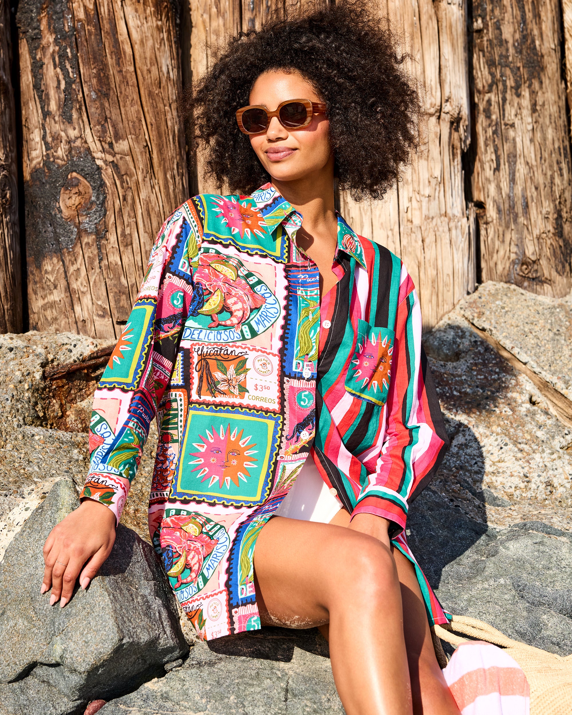 Colorful Coast - Everyday Button Down - Vibrant Ink