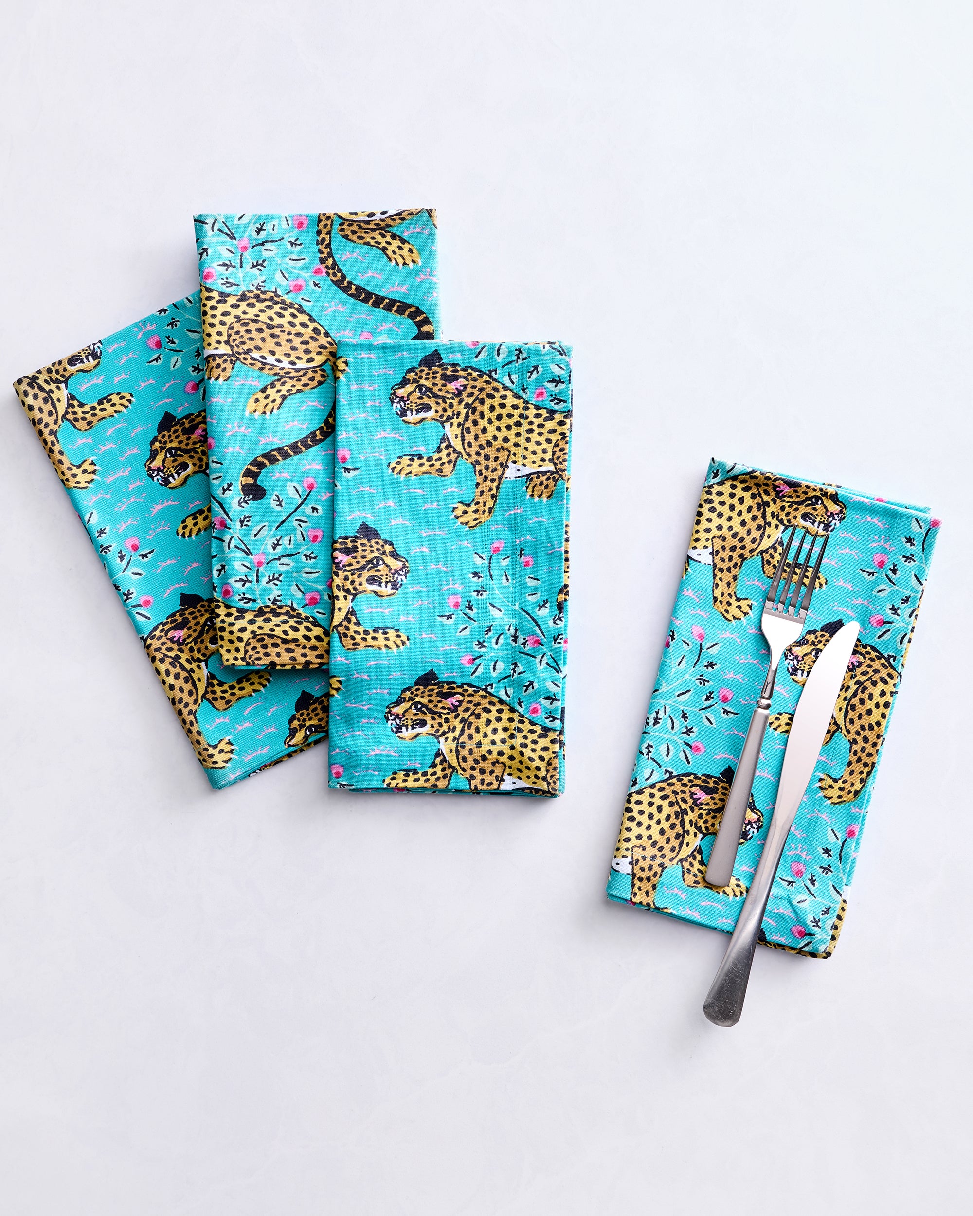Bagheera - Dinner Napkins Set Of 4 - Turquoise