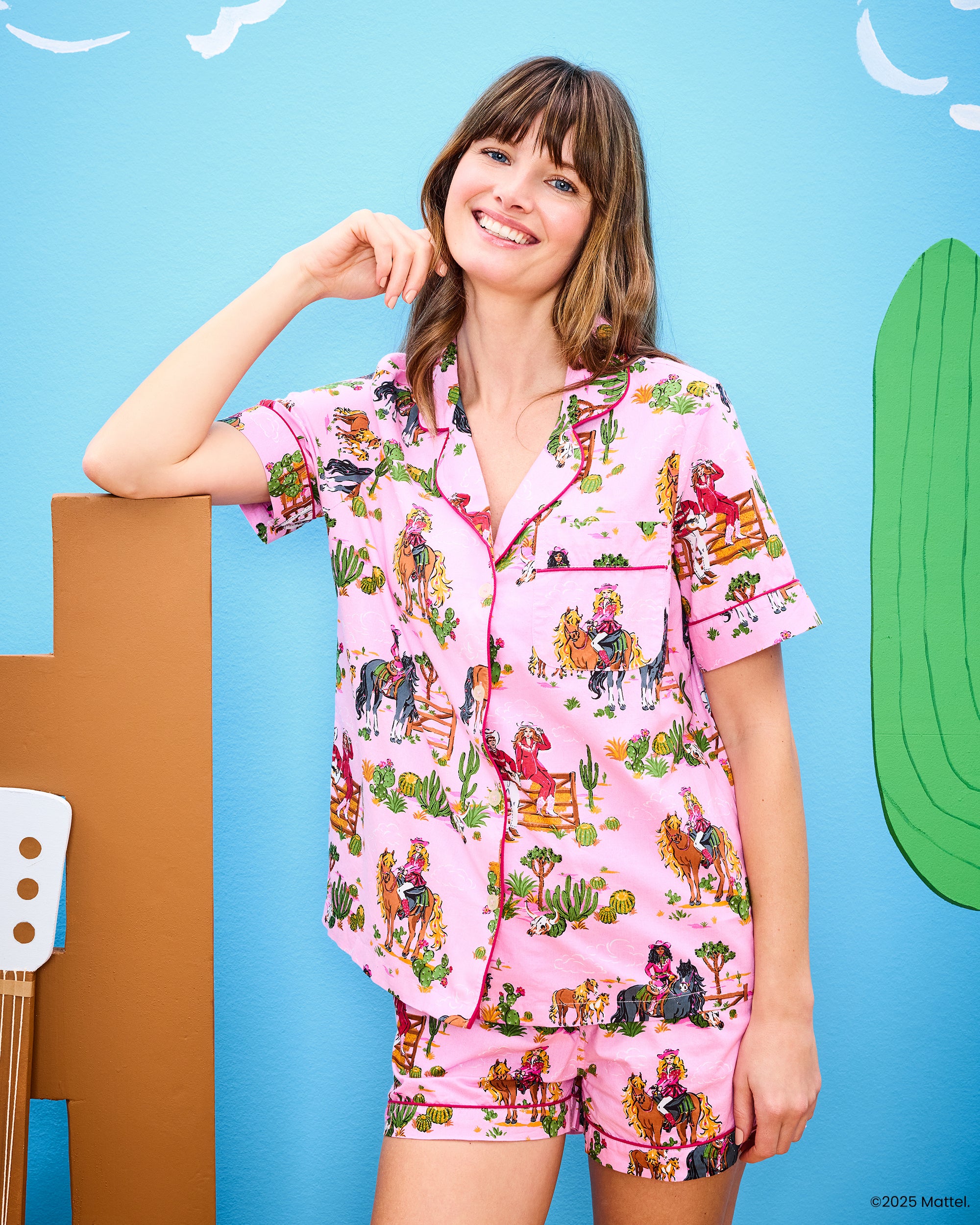 Barbie™ + Printfresh Western Barbie - Short PJ Set - Cowgirl Pink