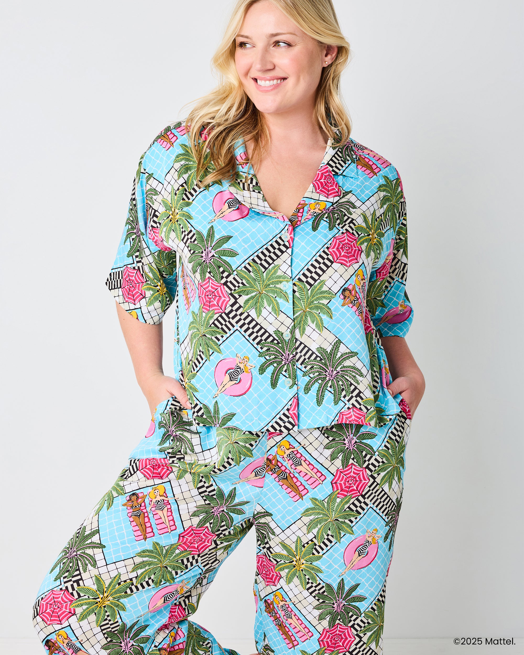 Barbie™ + Printfresh Retro Relaxation - Satin Wildest Dreams Set - Retro Blue
