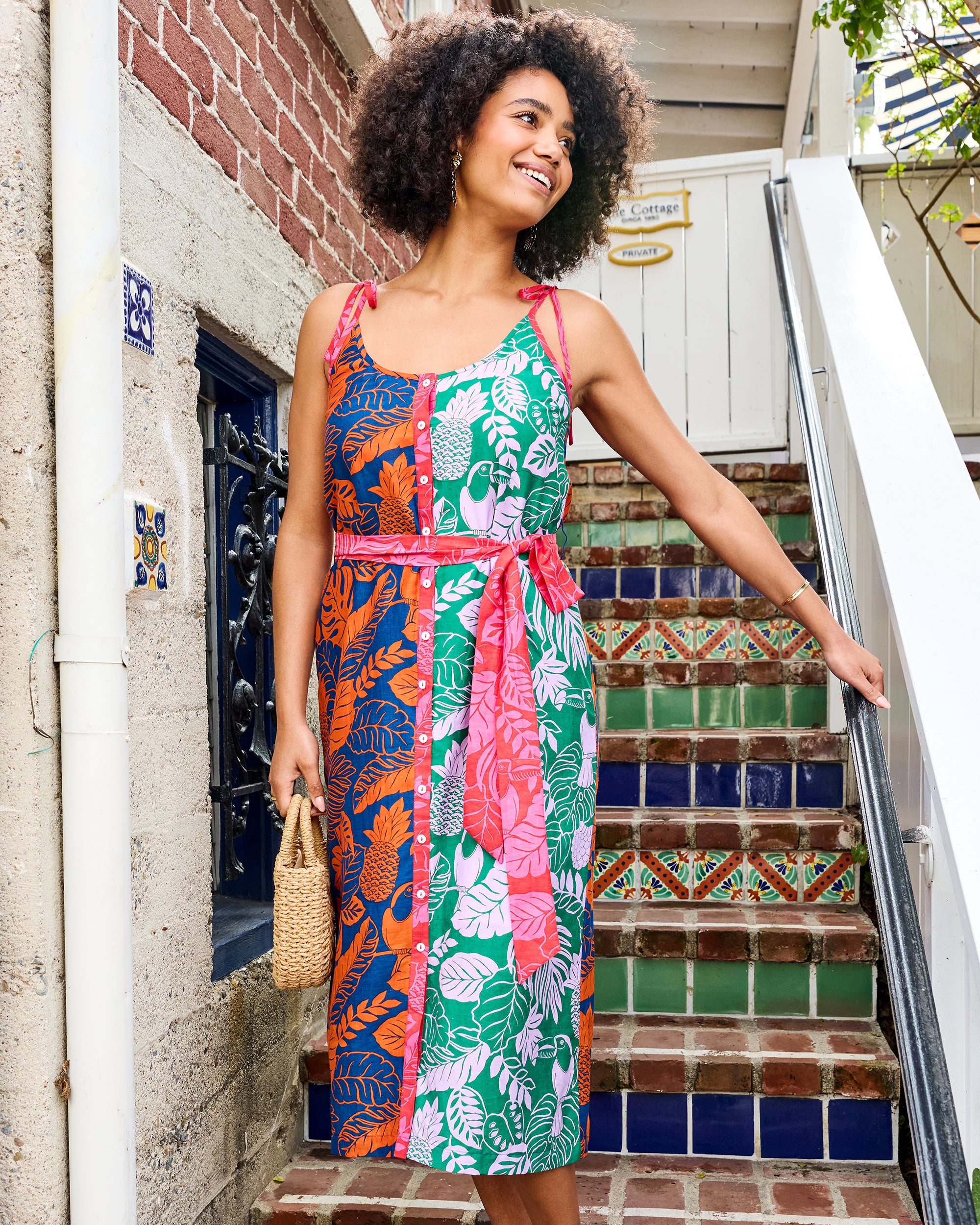 Toucan Treetop - Alma Dress - Multi Palms