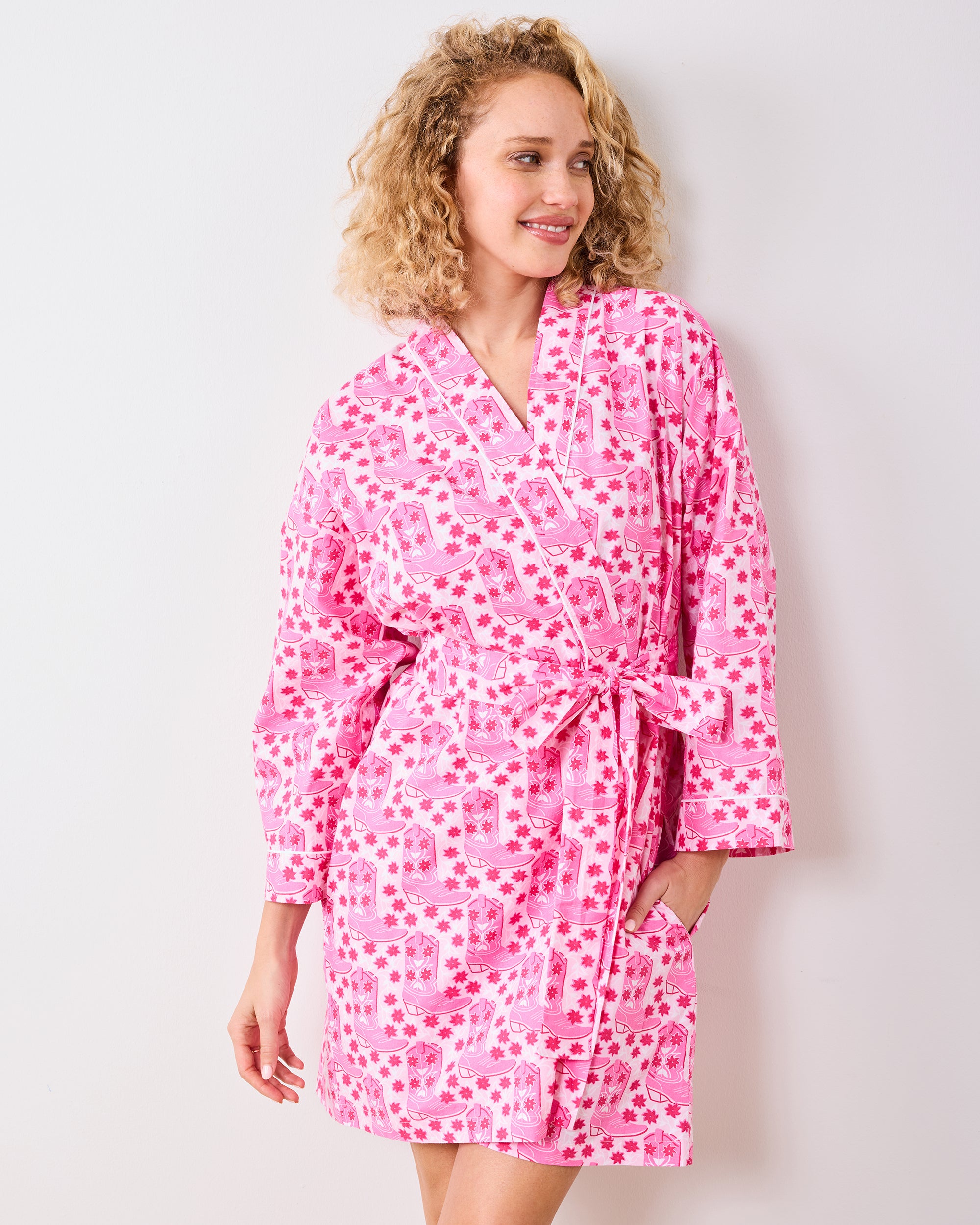 Rhinestone Cowgirl - Getting Ready Robe - Party Pink