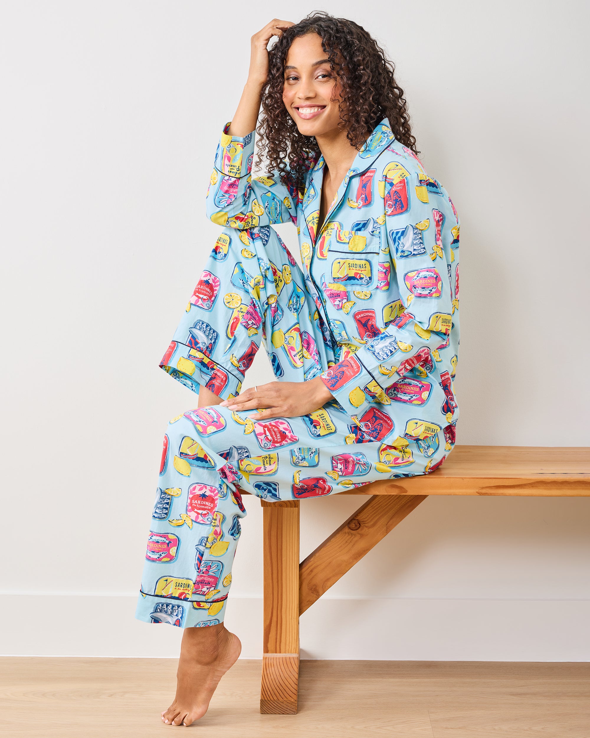 Retro Sardines - Long PJ Set - Open Water
