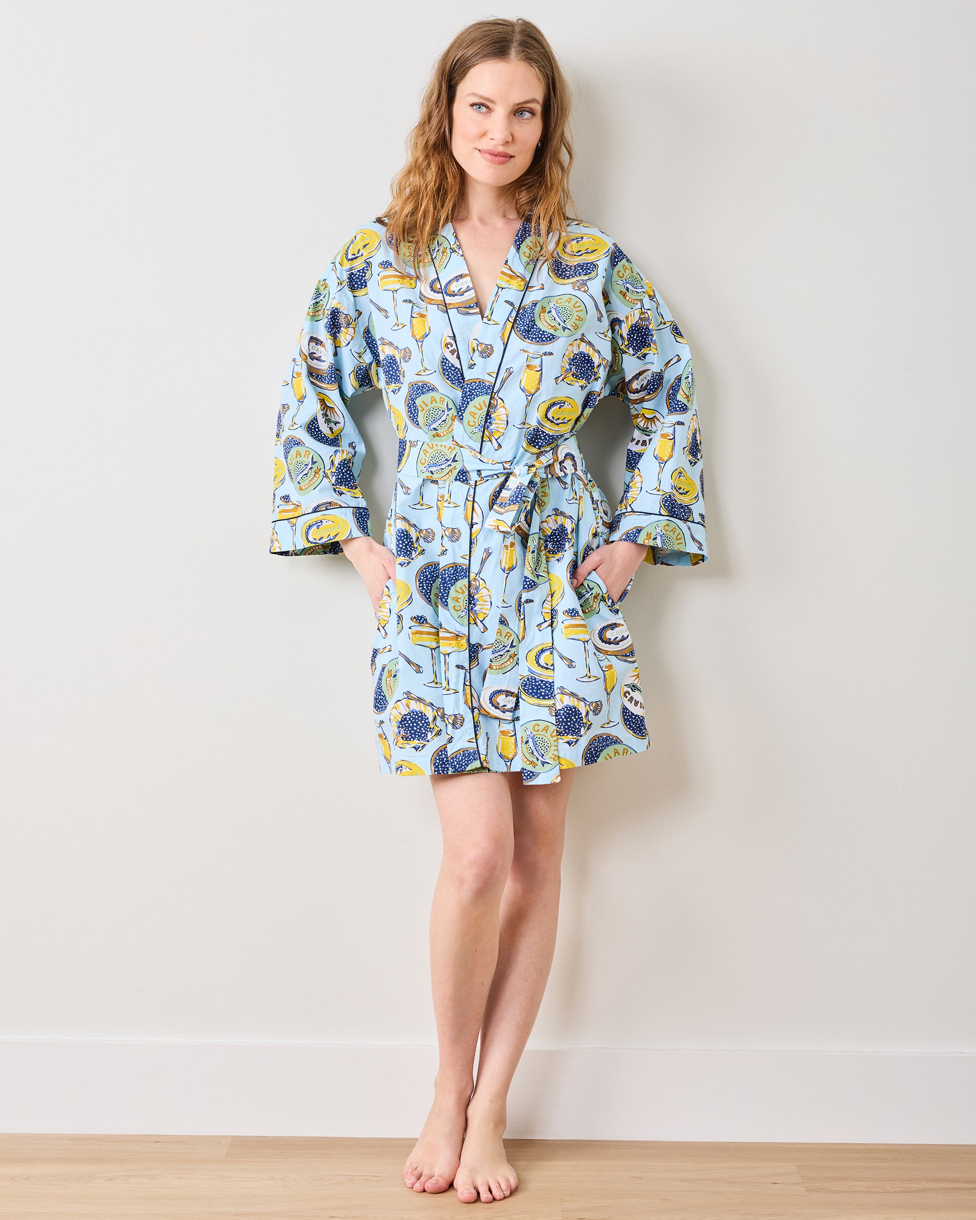 Champagne & Caviar - Getting Ready Robe - Pale Blue