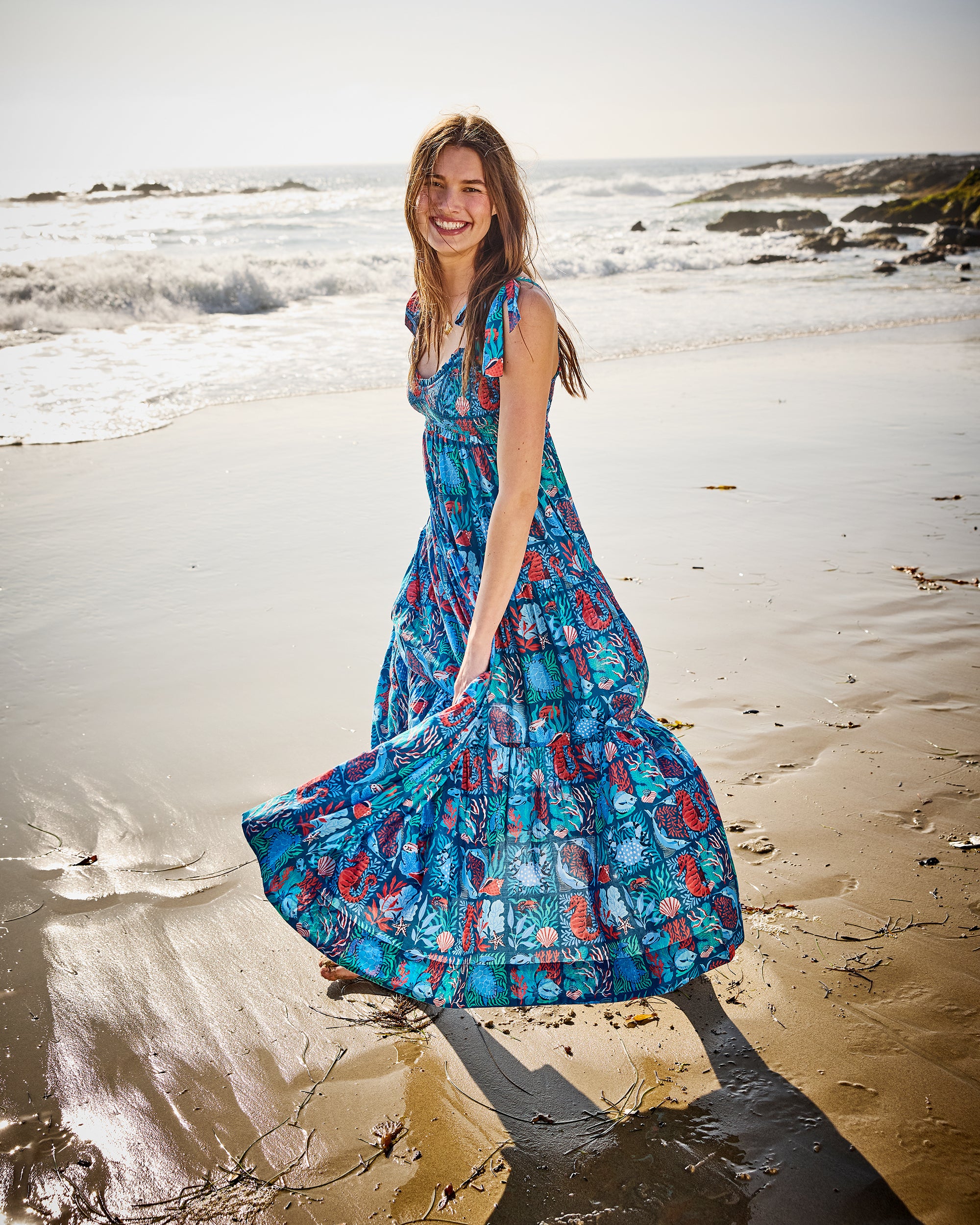 Stained Glass Sea - Siren Dress - Seaside Blue
