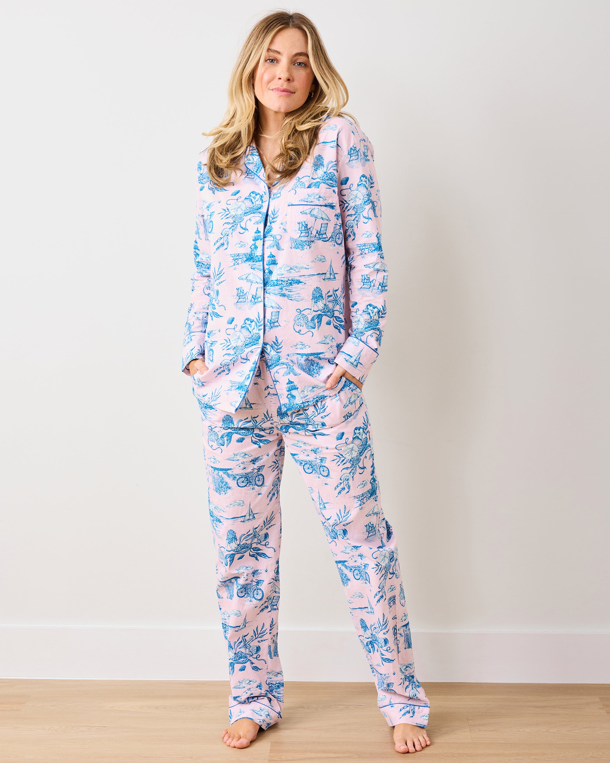 Mermaid Toile - Long PJ Set - Blush