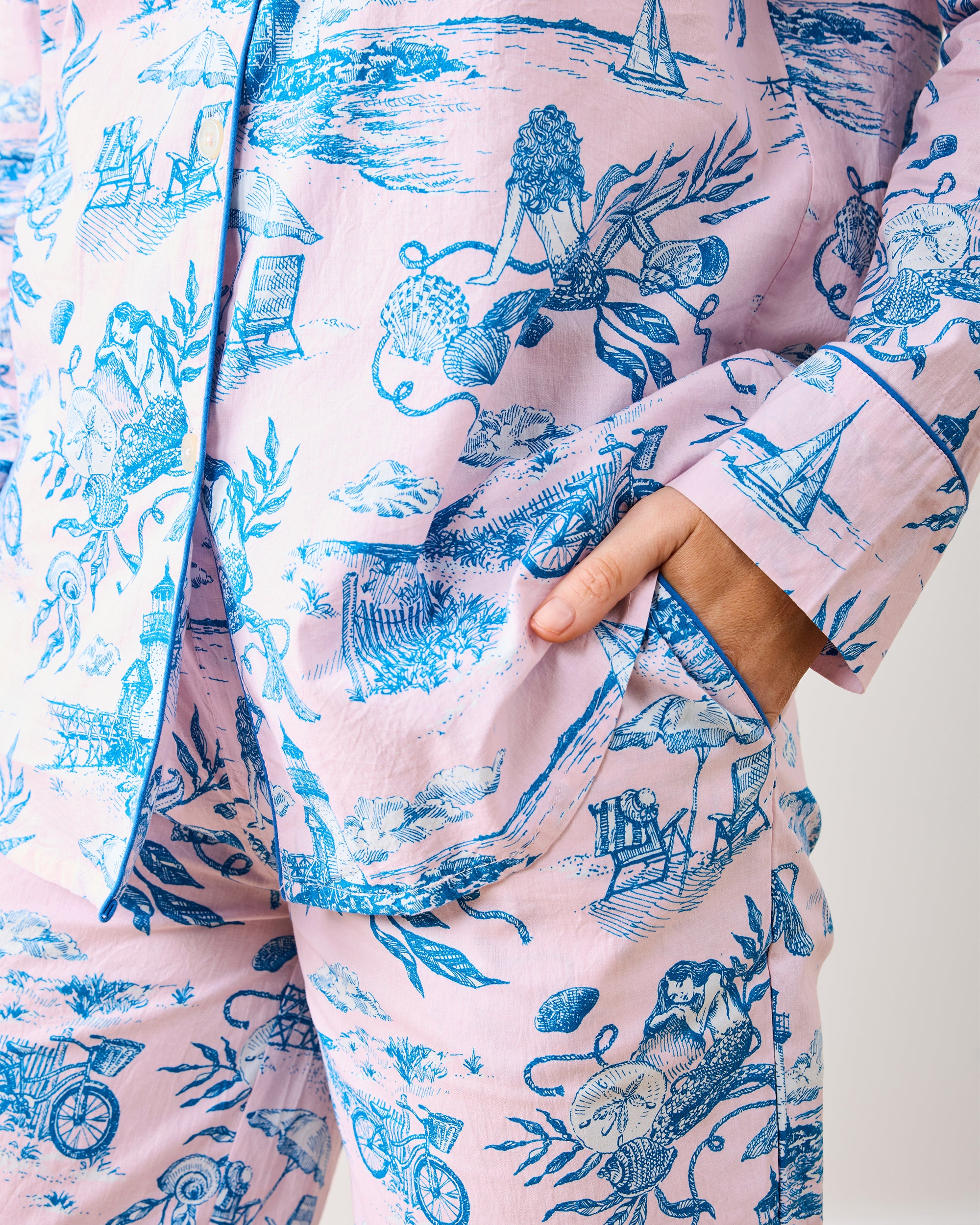 Mermaid Toile - Tall Long PJ Set - Blush