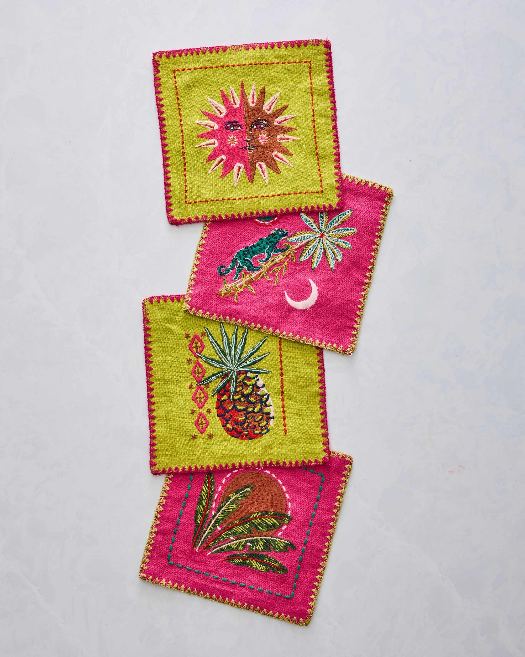 Colorful Coast - Cocktail Napkins Set of 4 - Vibrant Ink