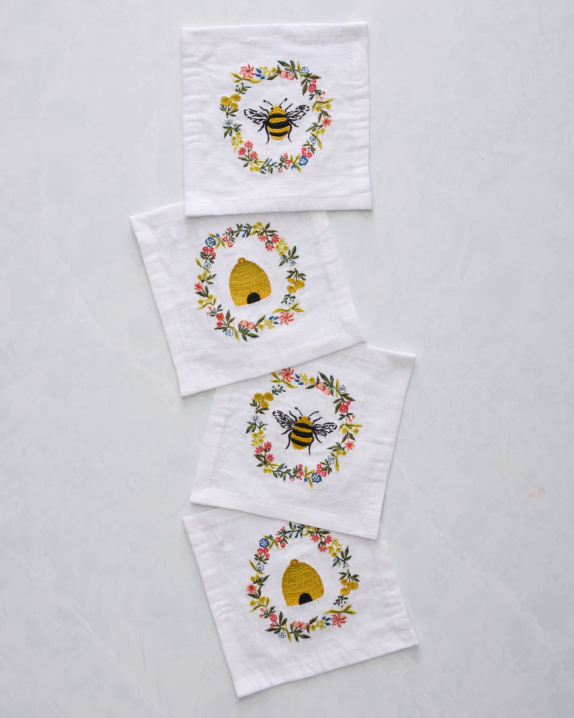 Sweet Bee - Cocktail Napkins Set Of 4 - Cloud