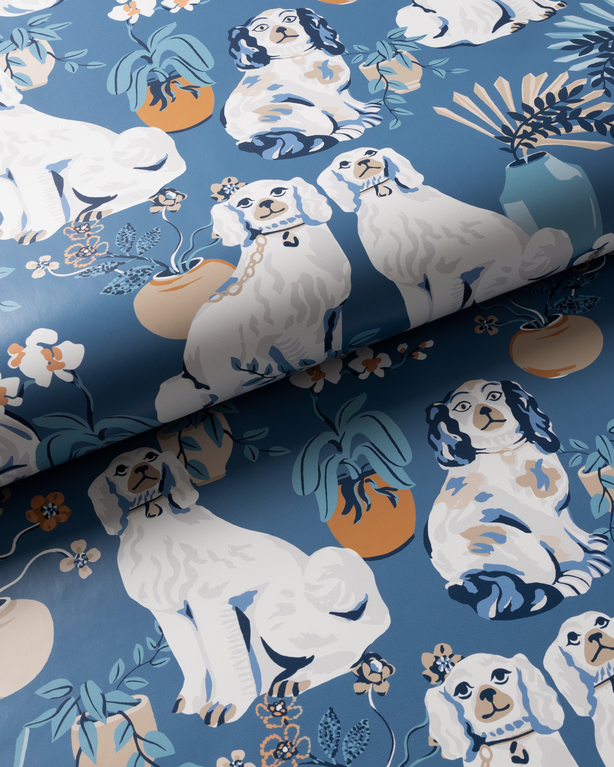 Good Dog - Peel & Stick Wallpaper - Cerulean