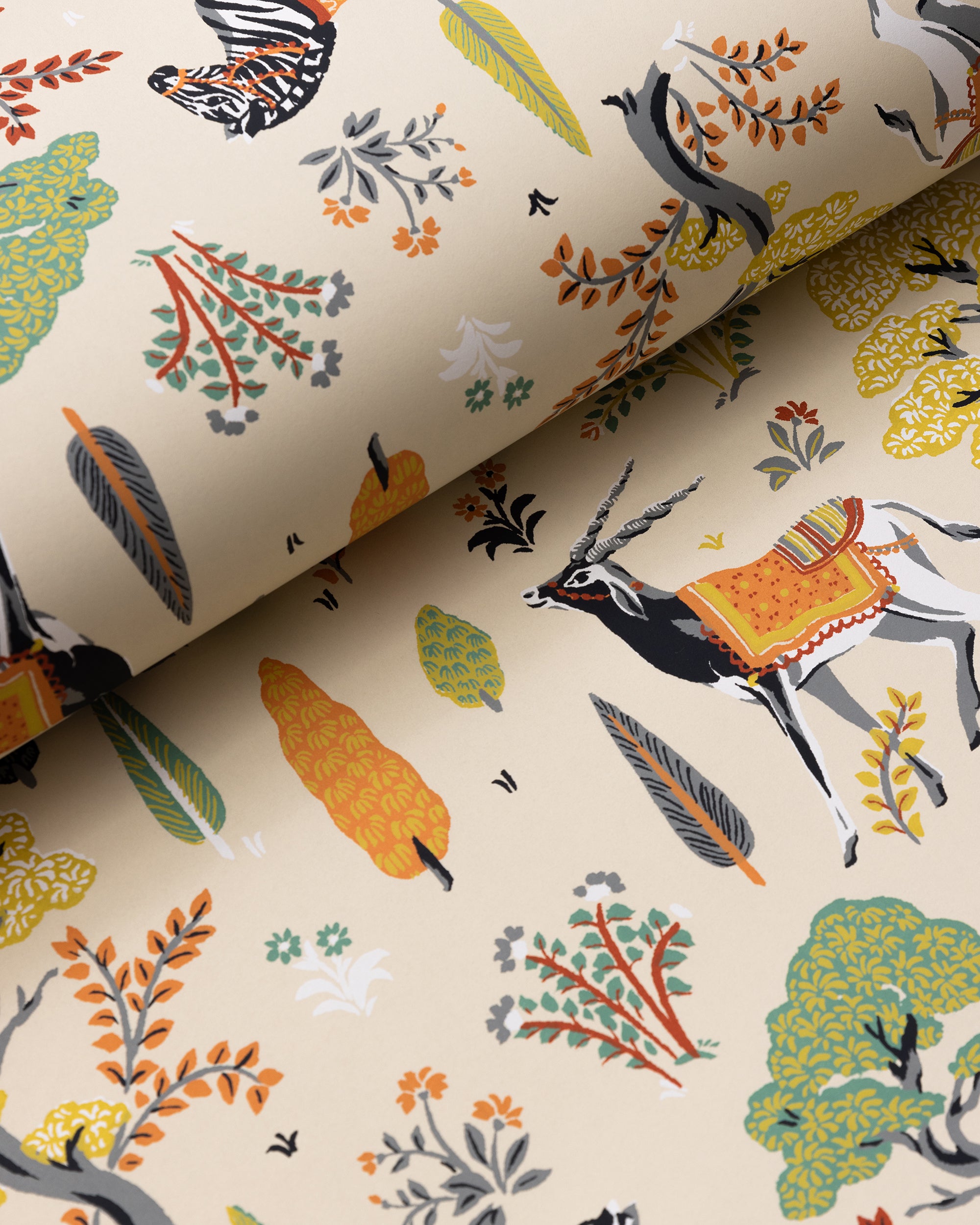 Antelope's Forest - Wallpaper Double Roll - Ivory