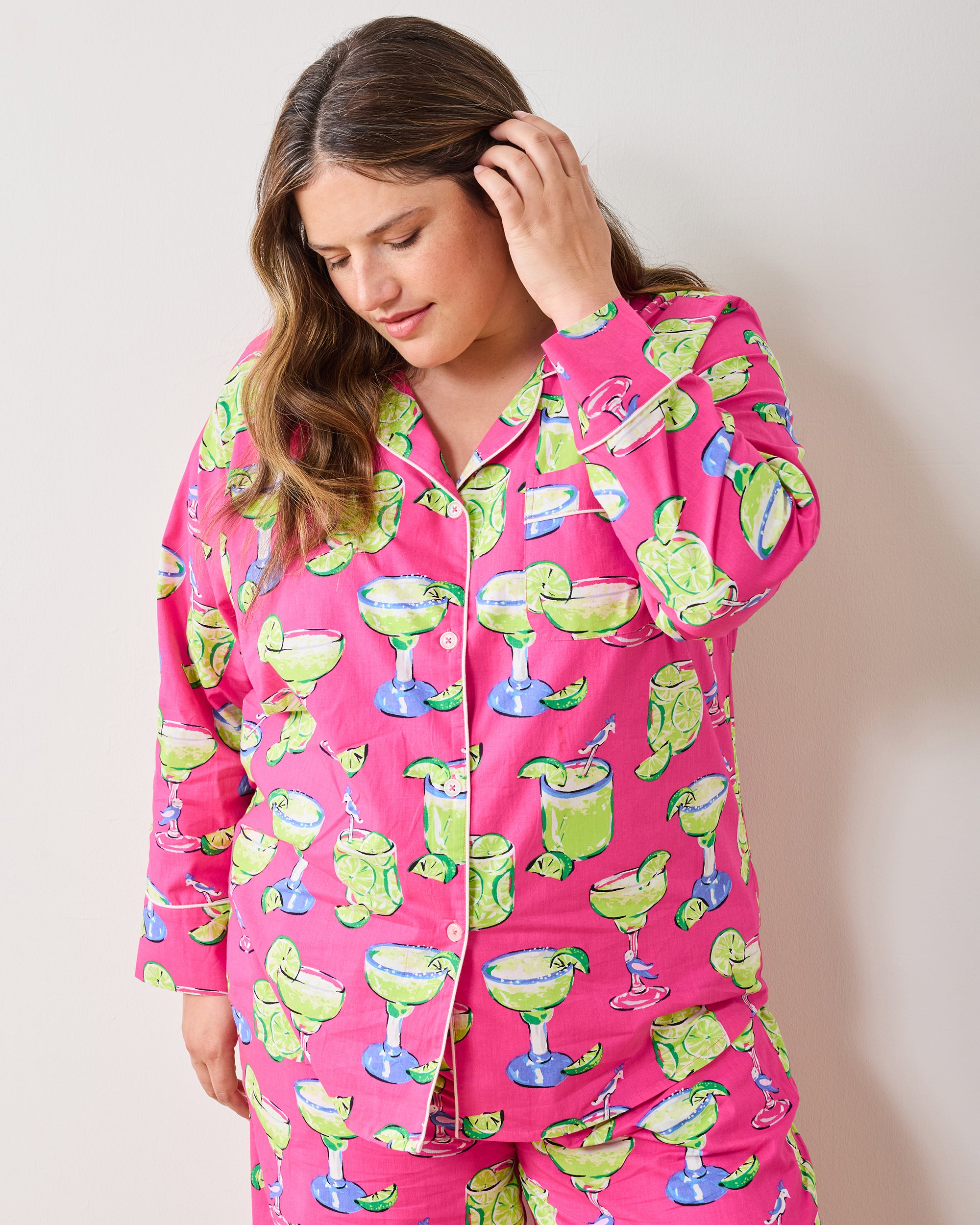 Fresh Margarita - Long PJ Set - Cabo Pink