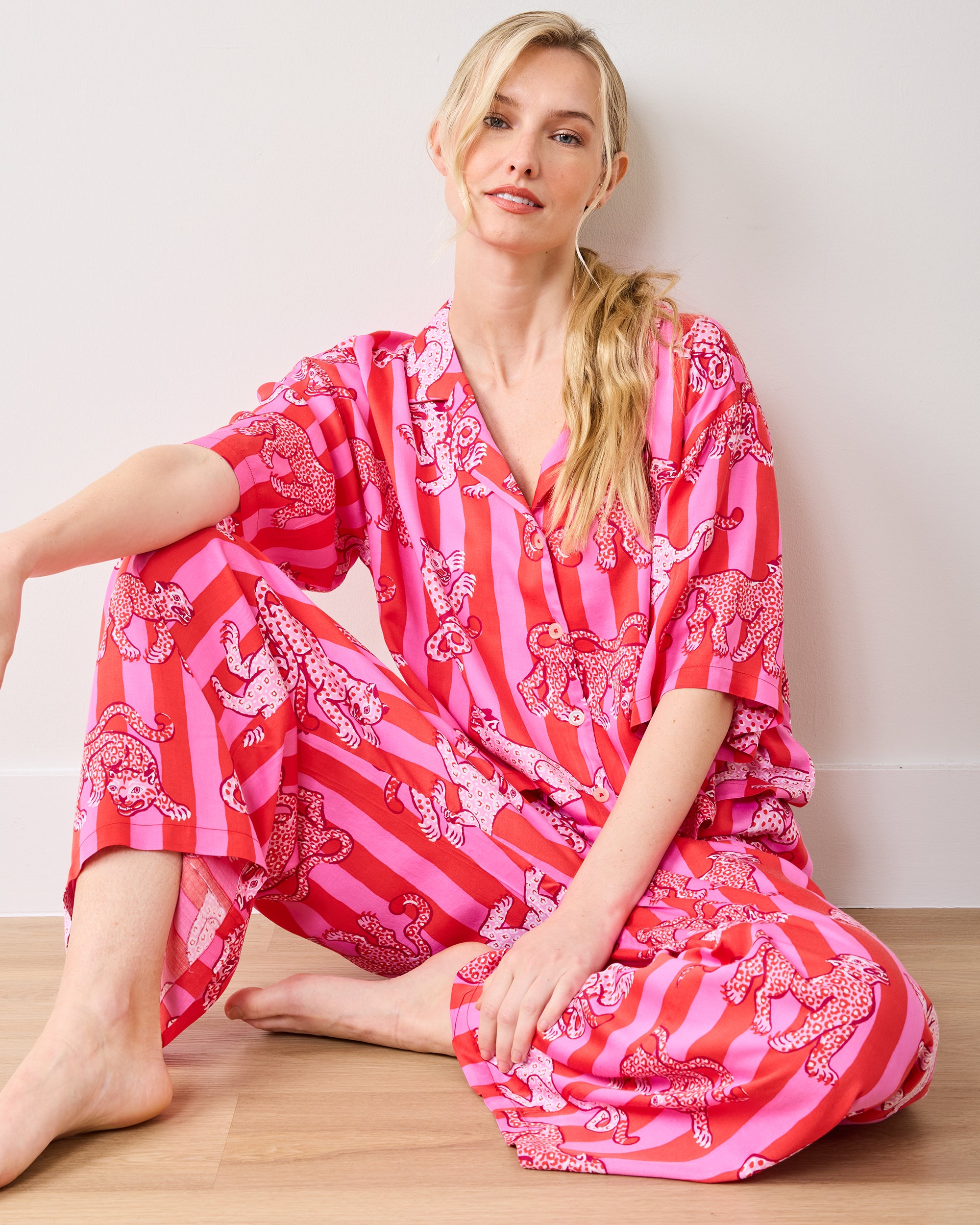 Leopard Stripes - Eco Satin Wildest Dreams Set - Pink Cabana