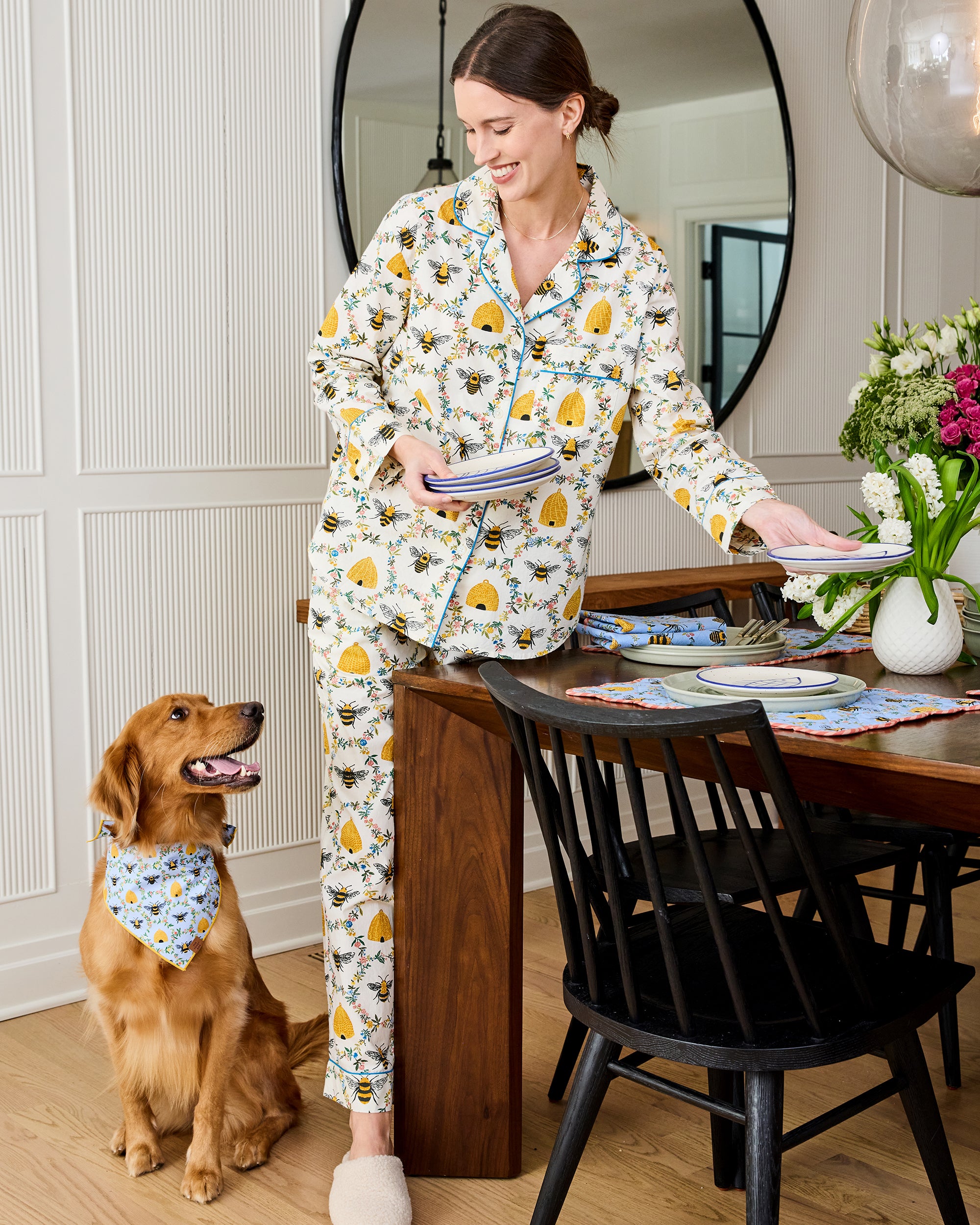 Sweet Bee - Long PJ Set - Cream