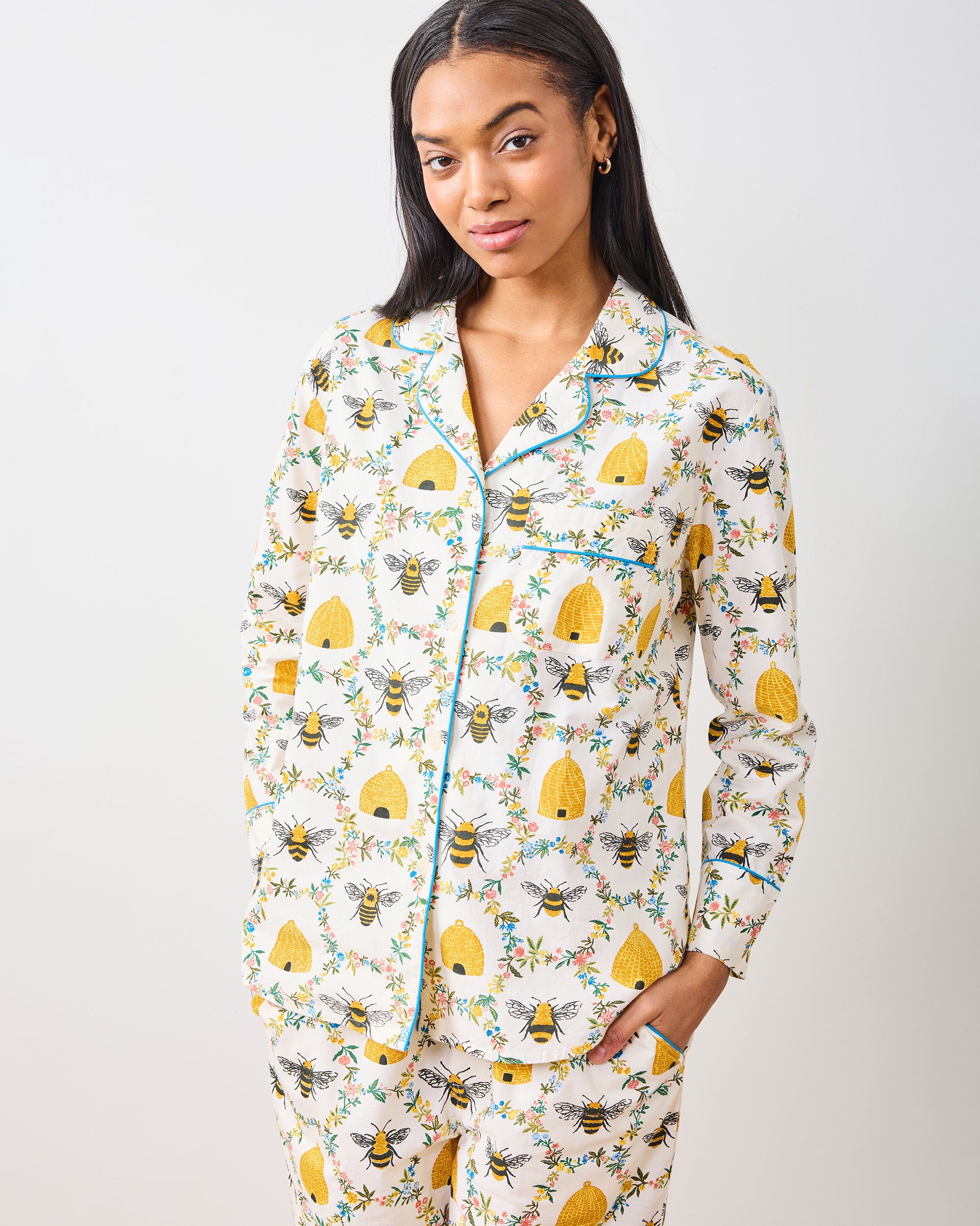 Sweet Bee - Long PJ Set - Cream
