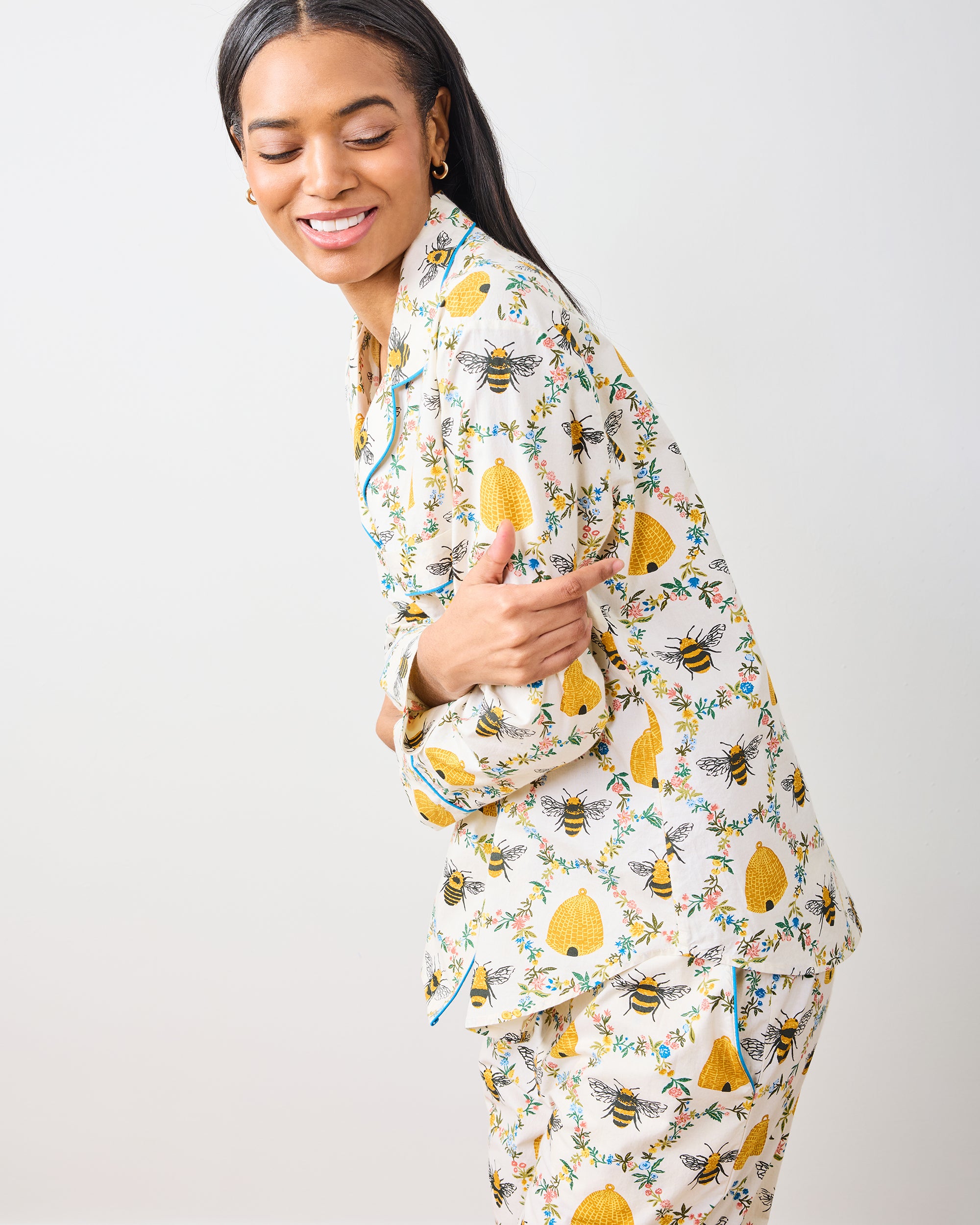 Sweet Bee - Long PJ Set - Cream