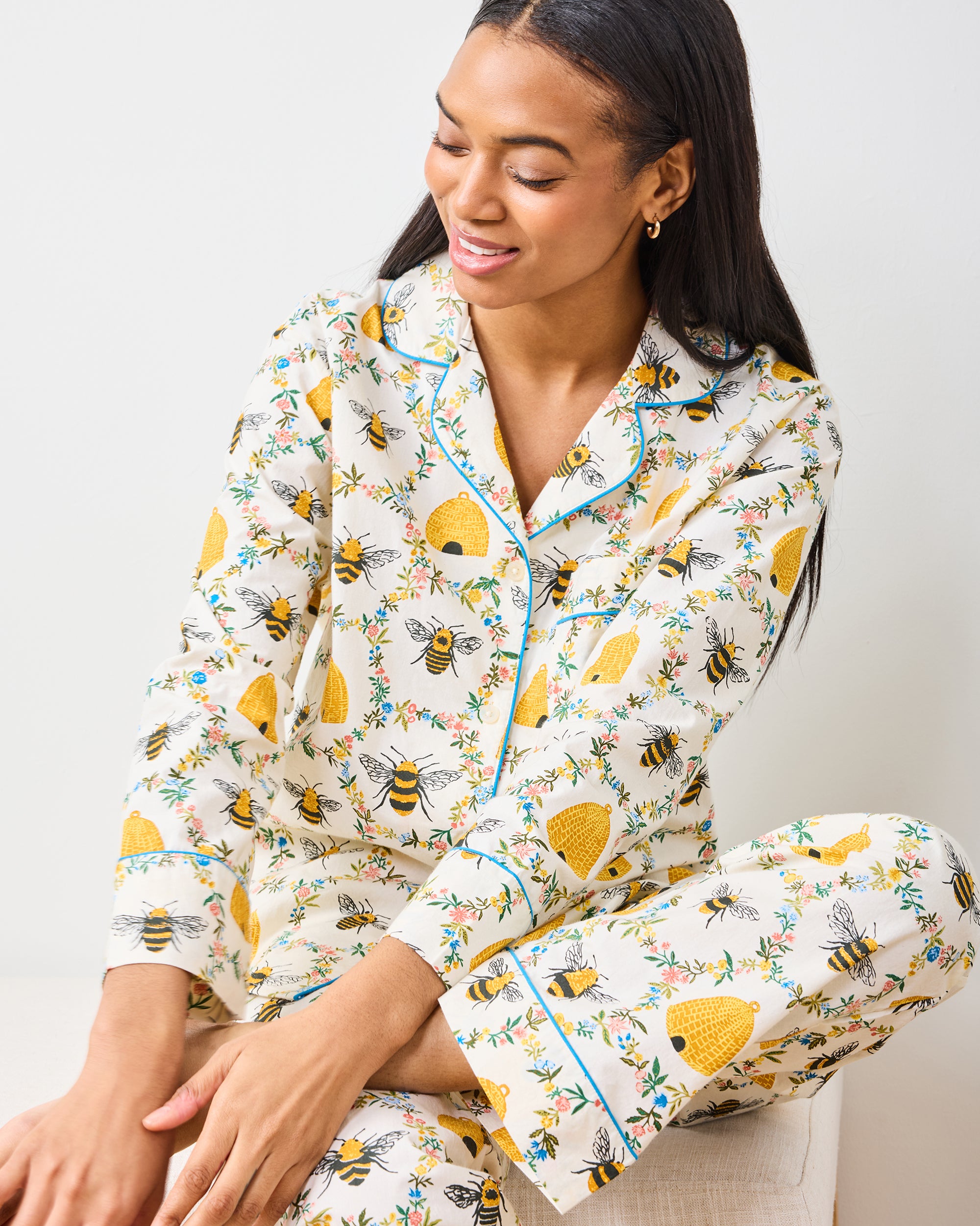 Sweet Bee - Long PJ Set - Cream