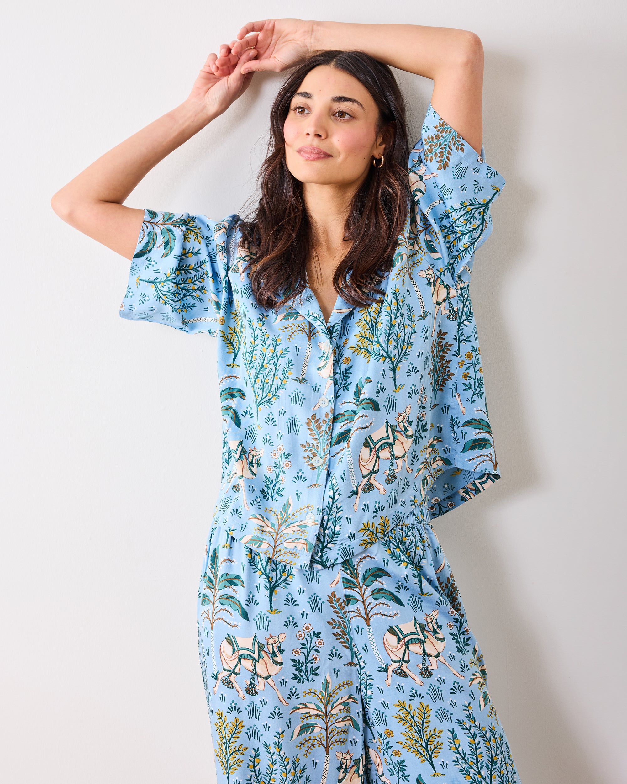 Camel's Courtyard - Eco Satin Wildest Dreams Set - Slate Blue