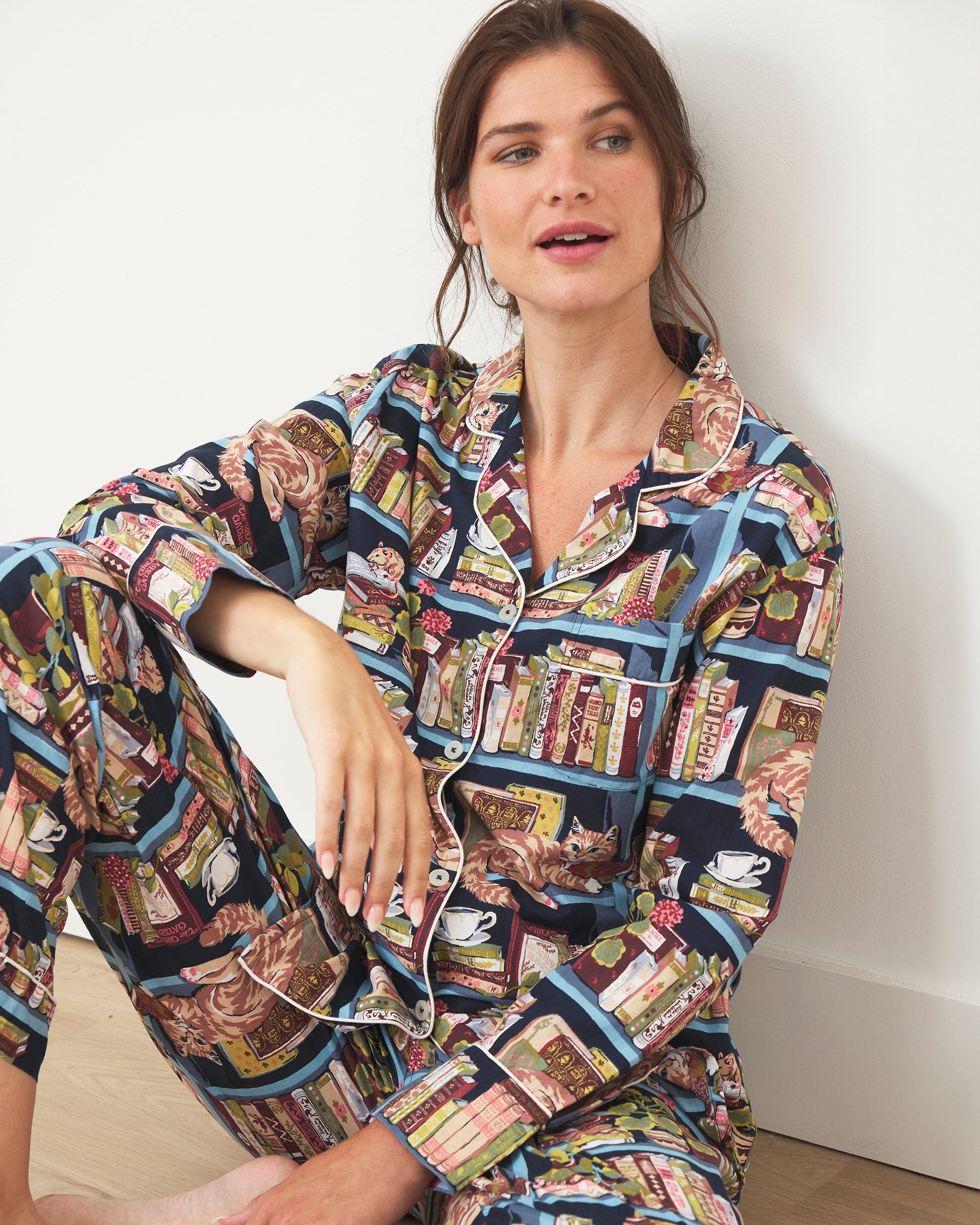 Secret Library - Long PJ Set - Hideaway Blue