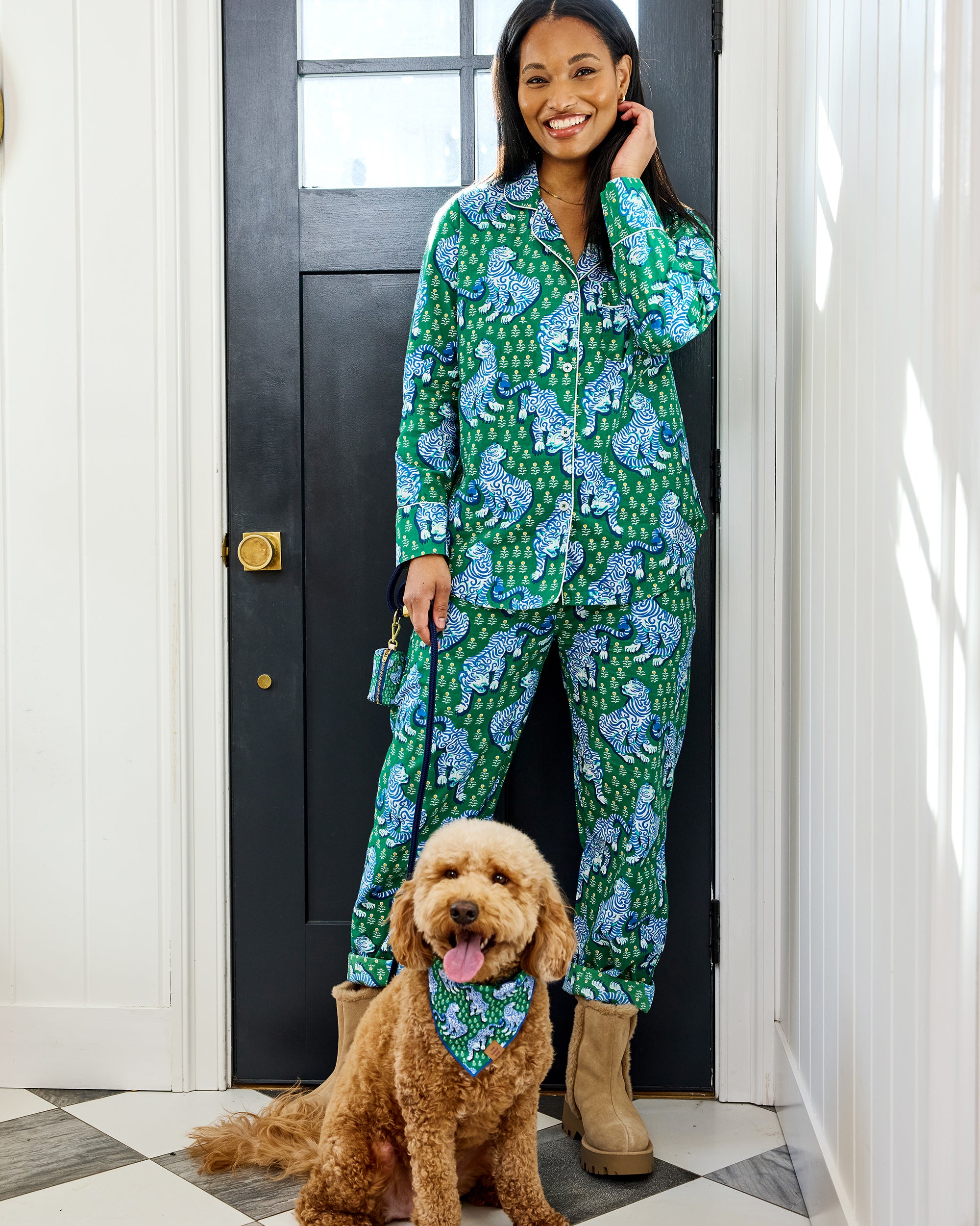 Tiger Queen - Long PJ Set - Jade