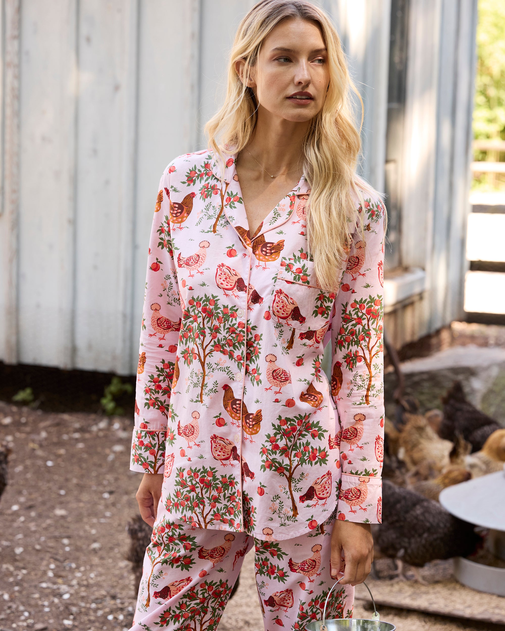 Hen House - Petite Long PJ Set - Ballet Pink