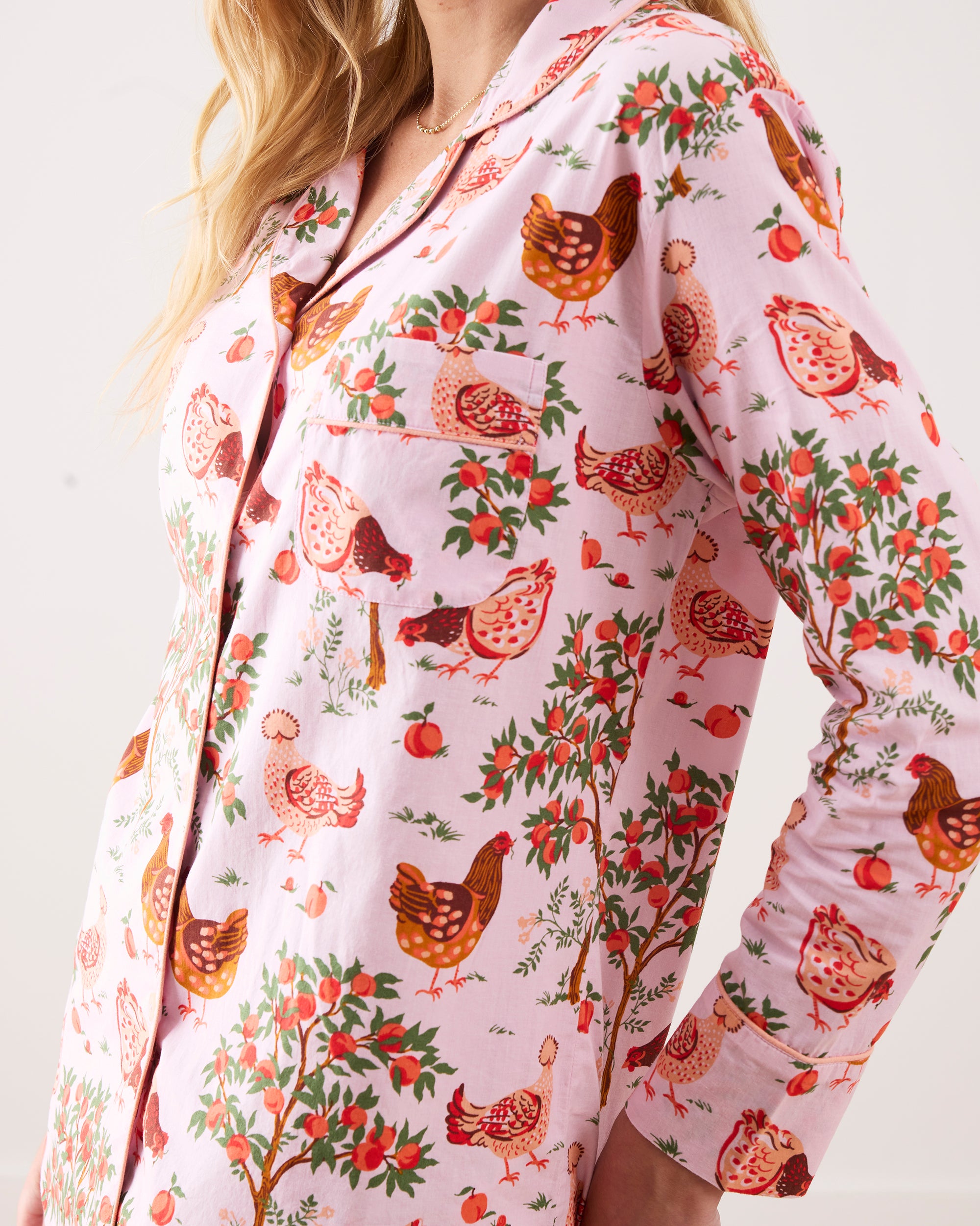 Hen House - Petite Long PJ Set - Ballet Pink
