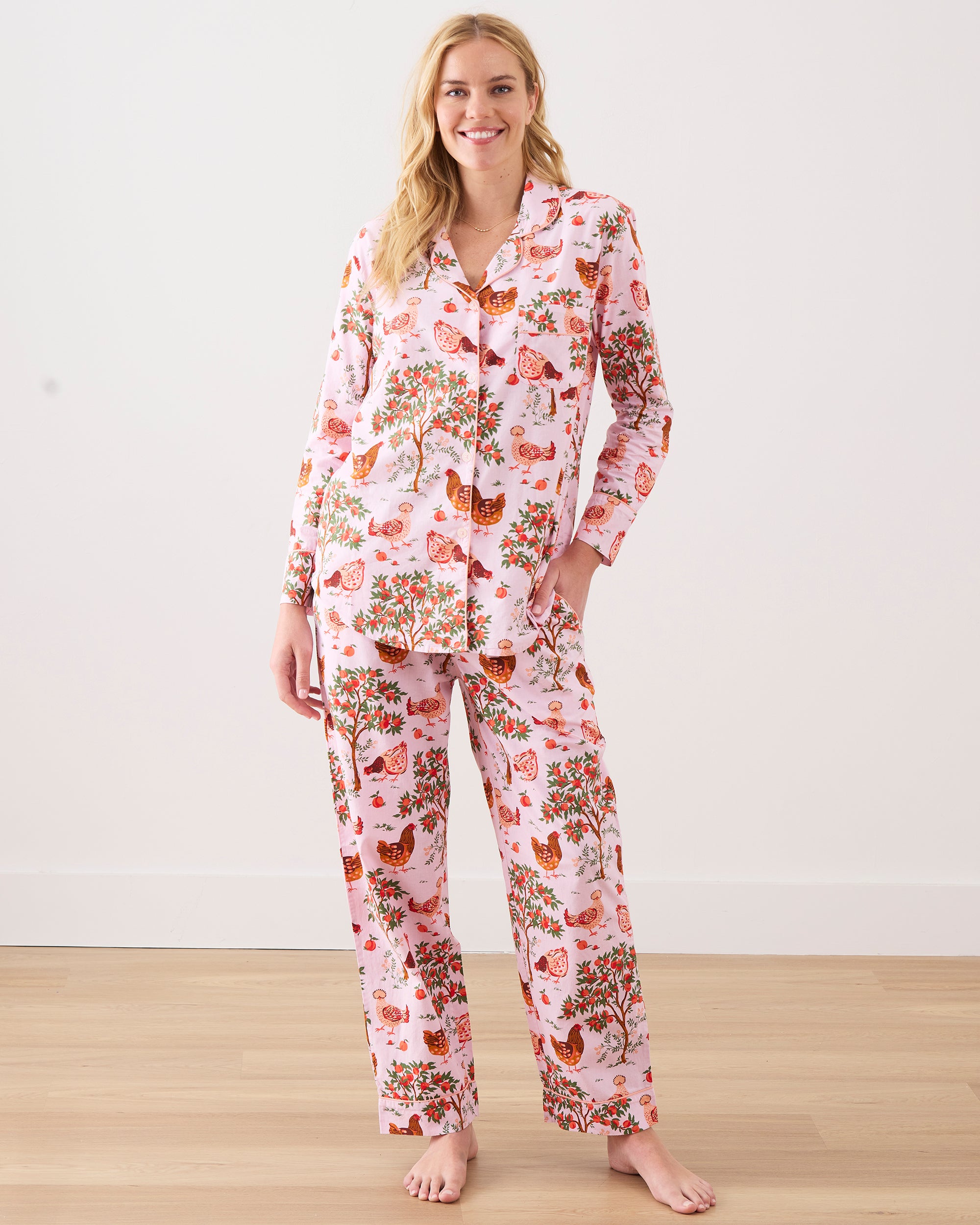 Hen House - Petite Long PJ Set - Ballet Pink