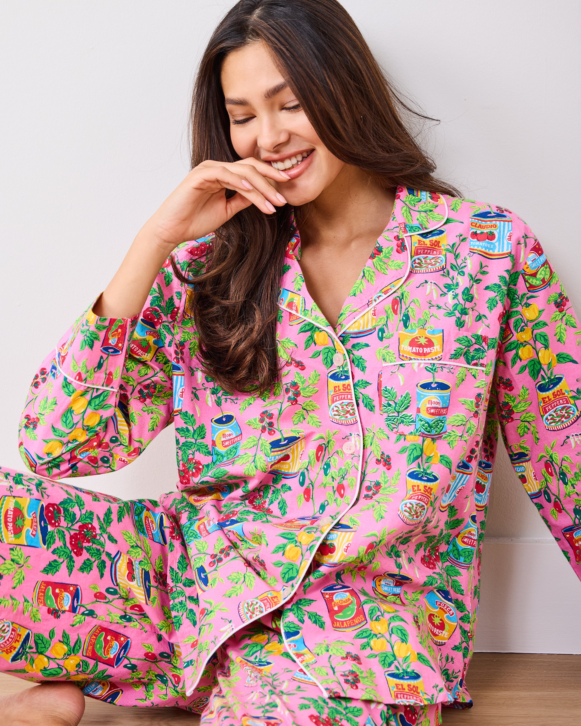 Kitchen Garden - Petite Long PJ Set - Rose