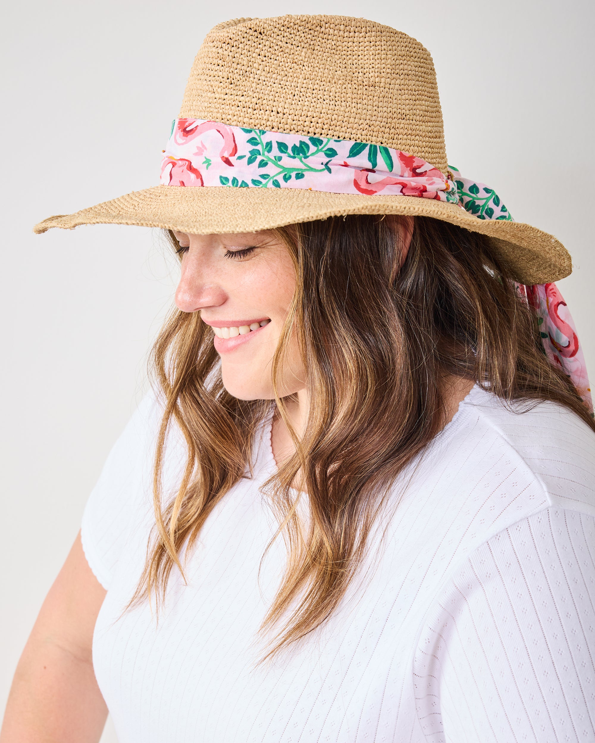 Flock Of Flamingos - Laguna Hat Tie - Rose