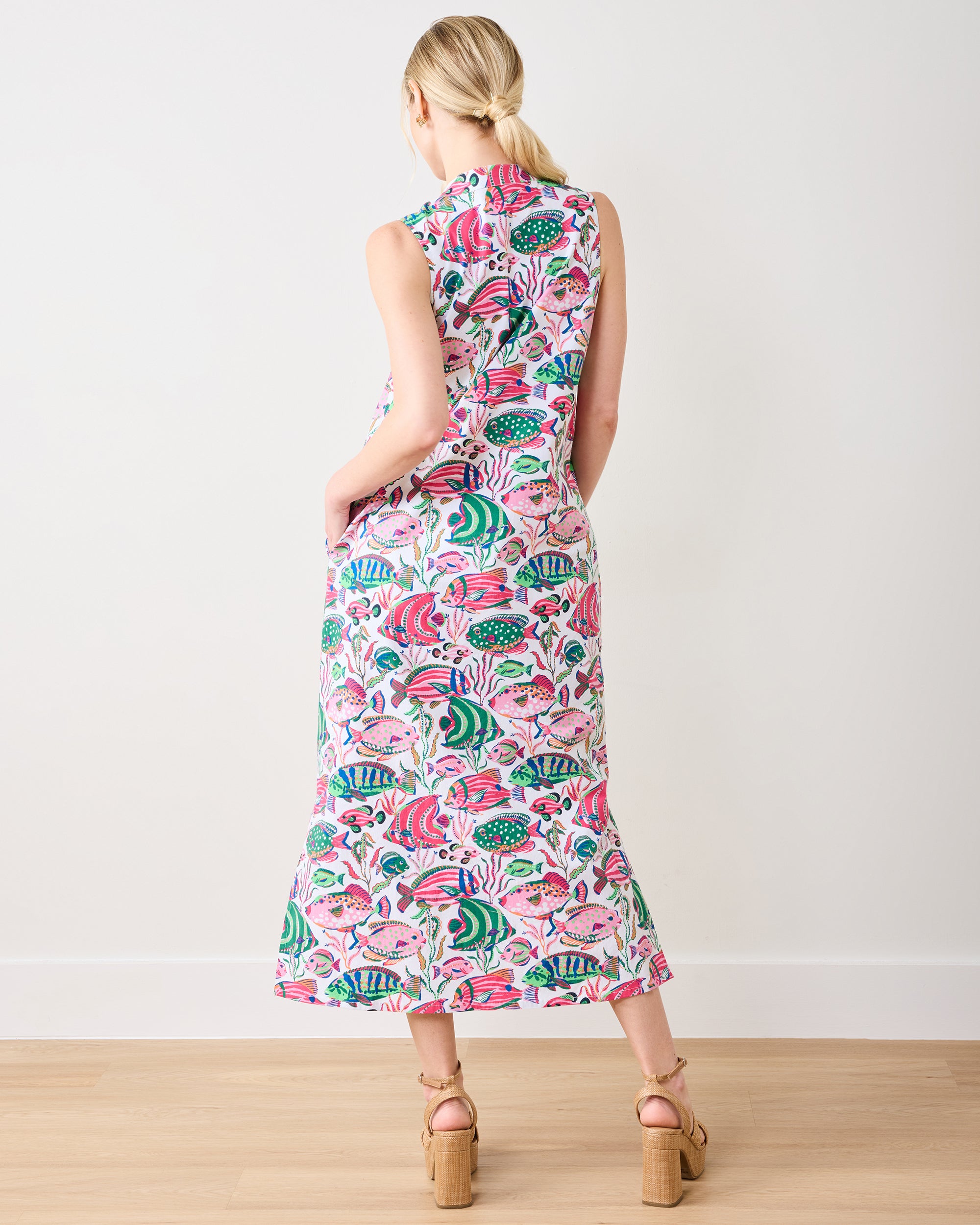 Tropical Fish - Ocean View Long Tunic Dress - Cloud