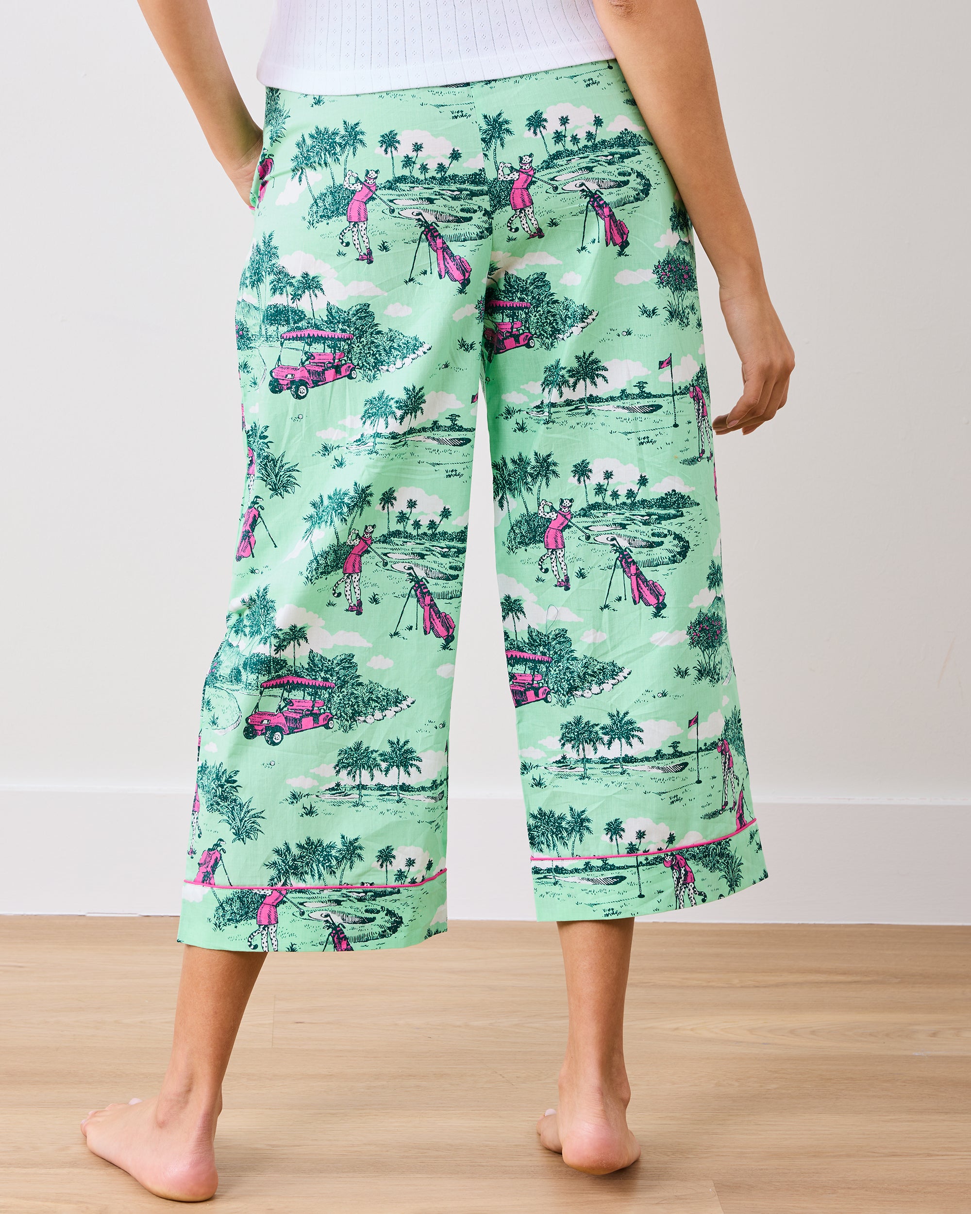 Golf Toile - Cropped PJ Pants - Putting Green