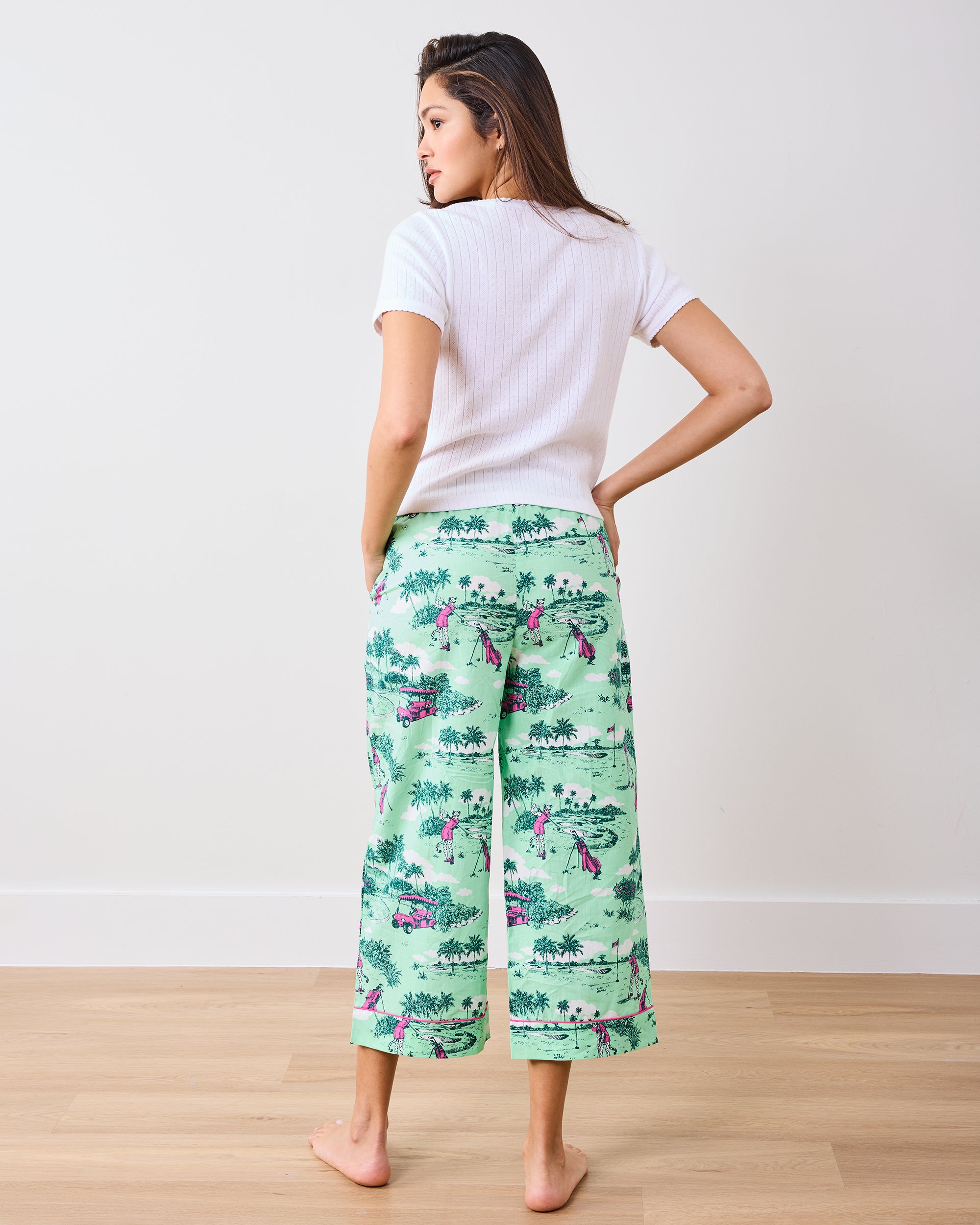 Golf Toile - Cropped PJ Pants - Putting Green