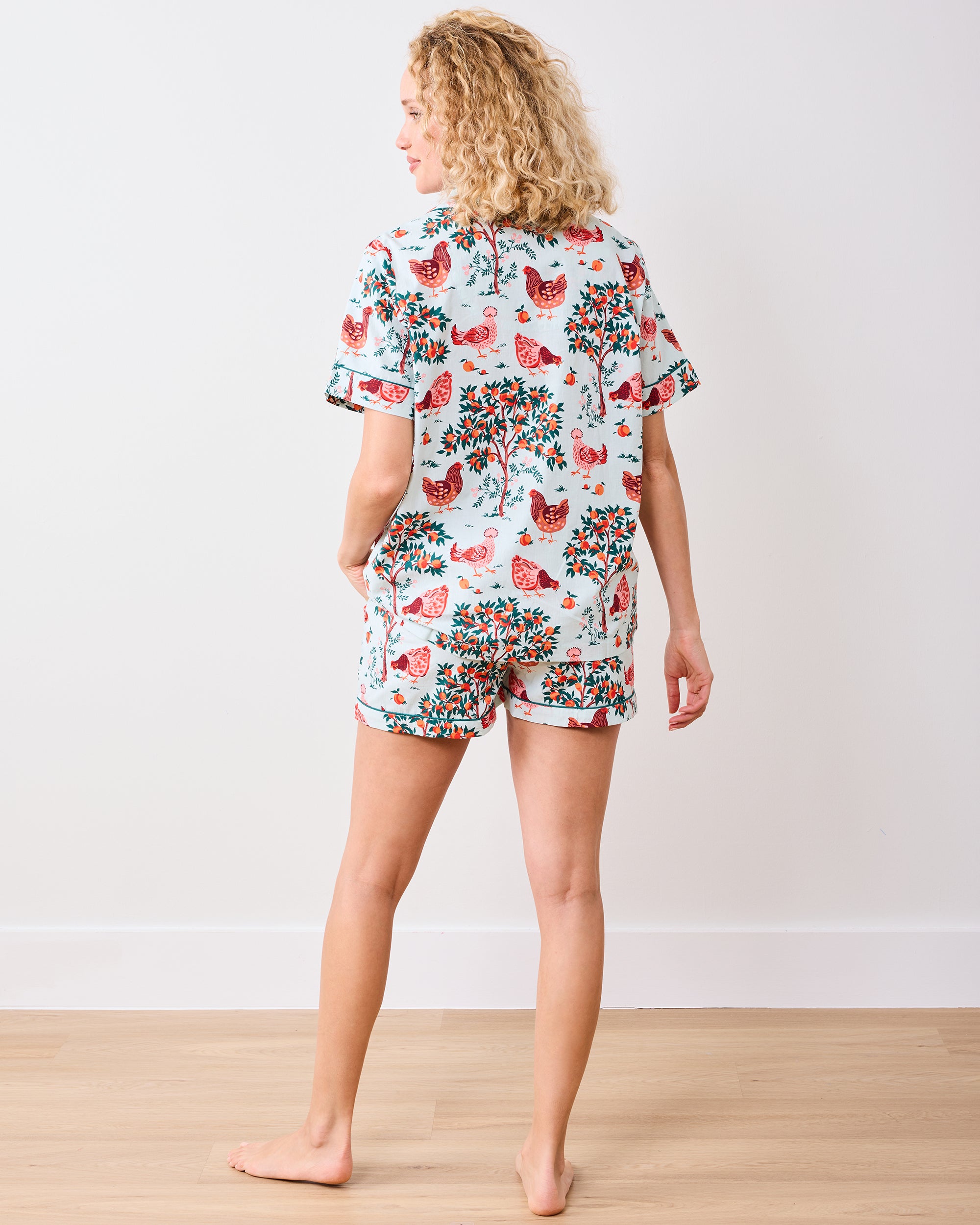 Hen House - Short PJ Set - Soft Blue