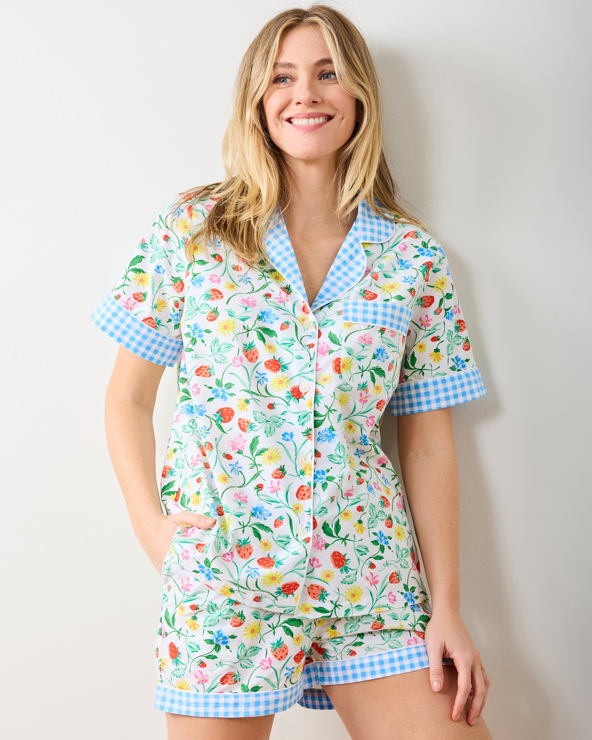 Strawberry Vines - Short PJ Set - Cloud