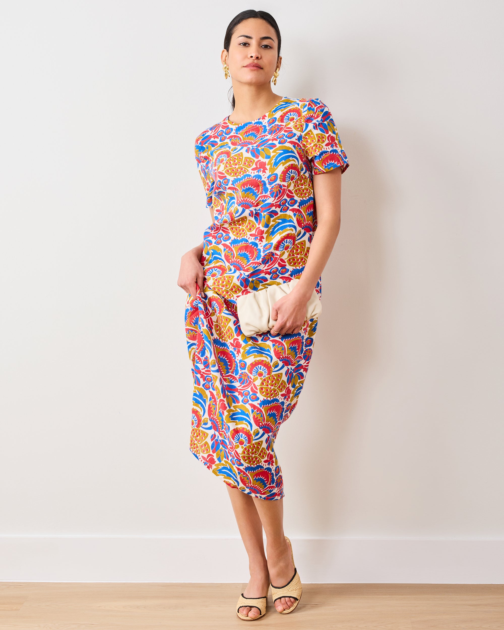PF + Pencil & Paper Co. Bahama Blooms - Camila Dress - Blue & Red
